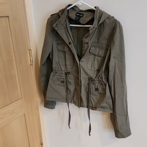 Wet Seal Khaki Utility Jacket with Hood